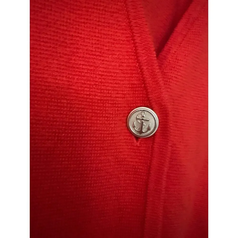 J. Crew Giselle Orange Merino Wool Cotton  Cardigan Sweater Gold Nautical 2X